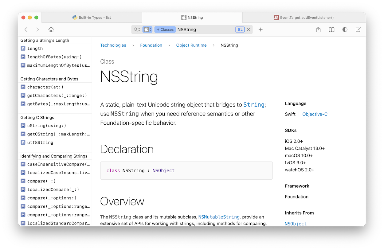 dash for mac 7.3.4 :API文档浏览器-尚艺博客