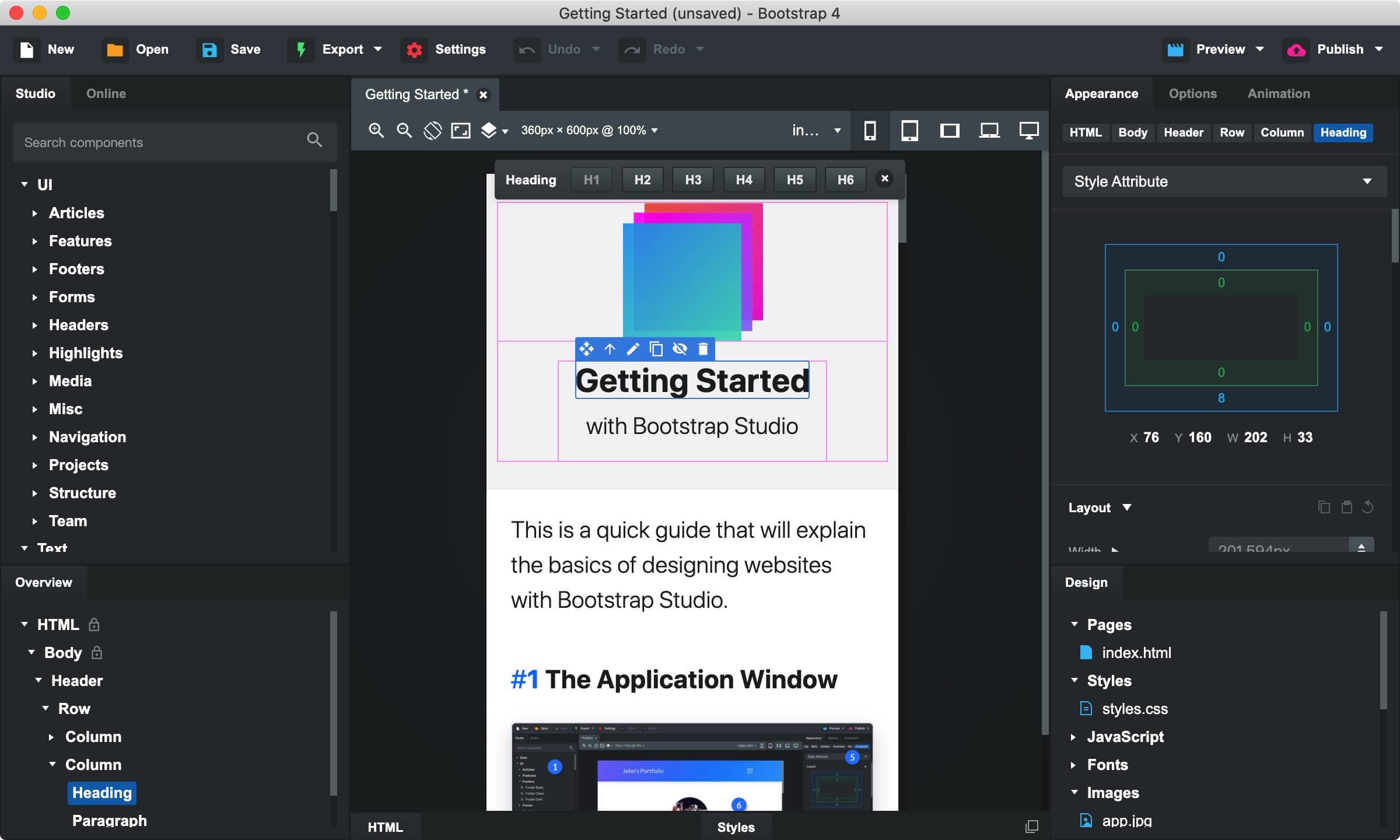 Bootstrap Studio 6.7.3 macOS下响应式网站设计-尚艺博客