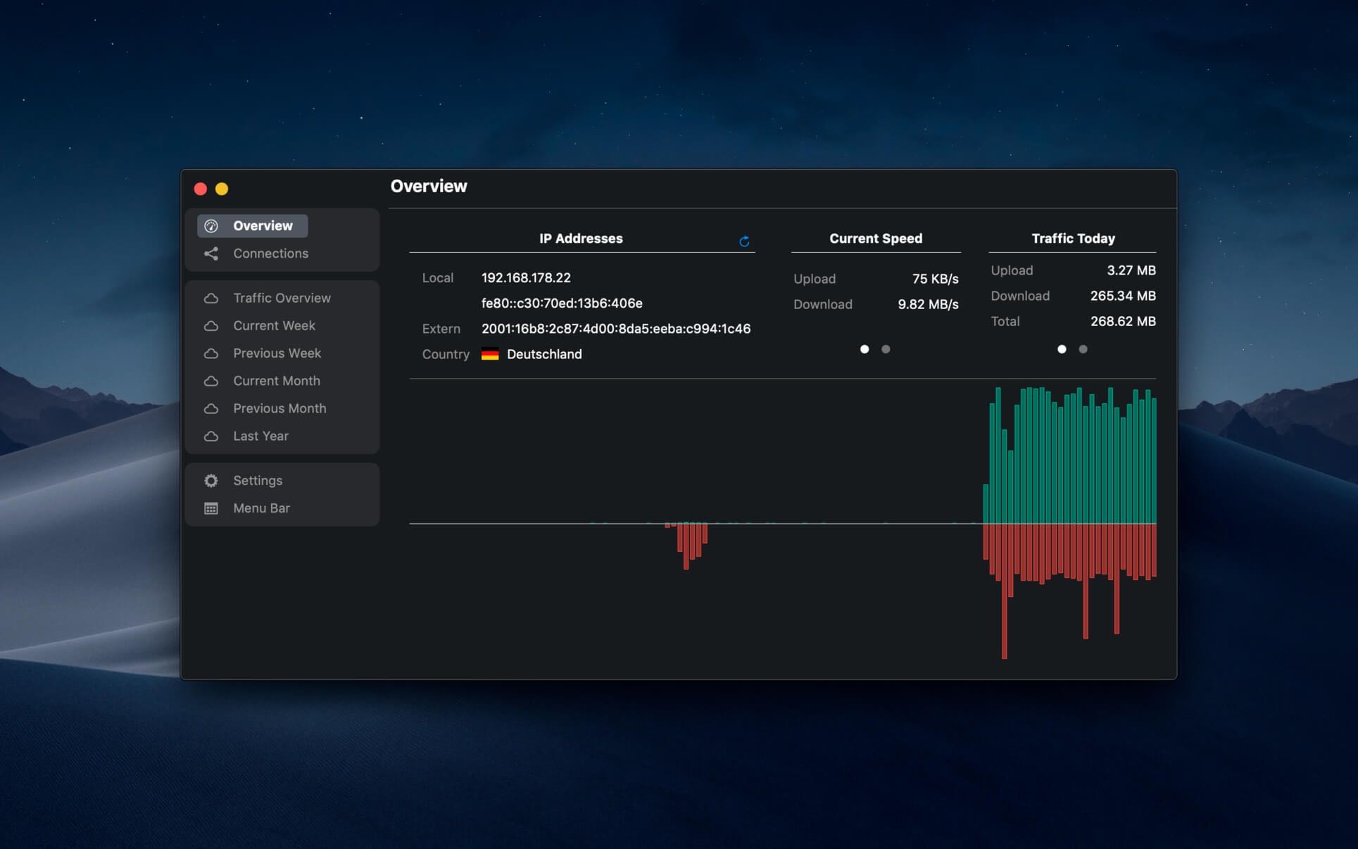 NetWorker Pro for mac 9.0.2 mac菜单栏显示网络情况-尚艺博客