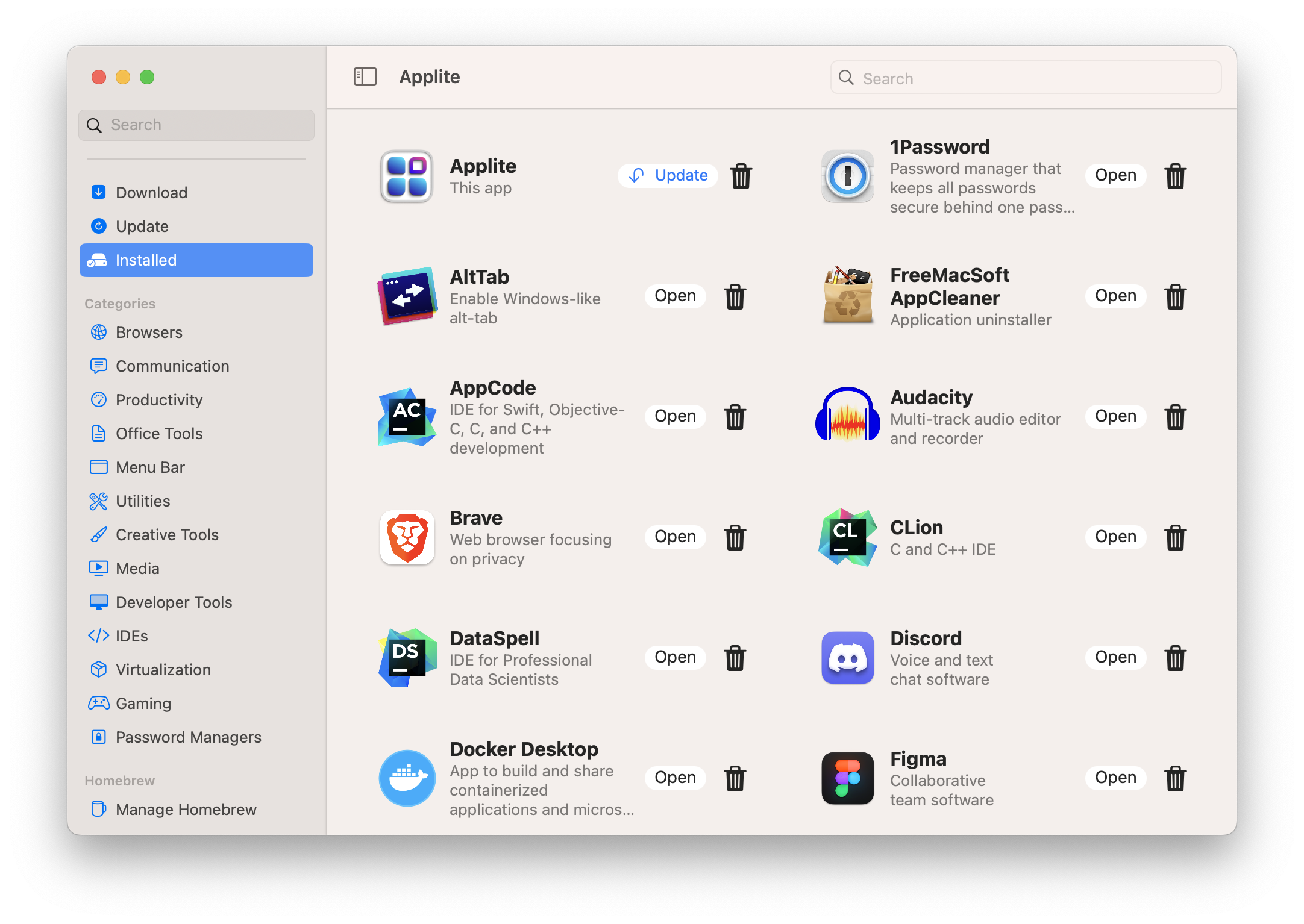 图片[2]-Applite 1.2.3 Homebrew 可视化管理工具-尚艺博客