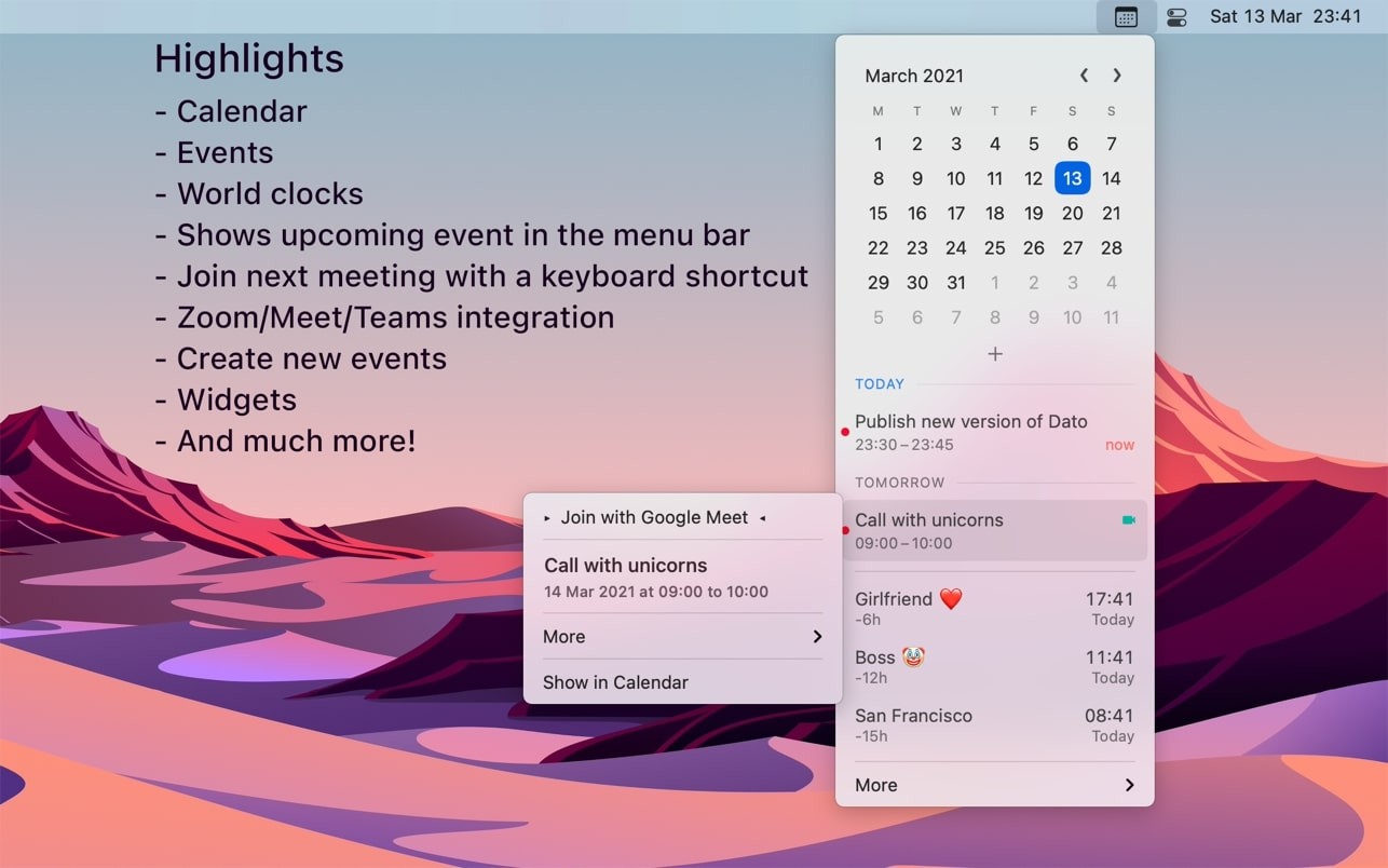 Dato：macOS 菜单栏的全能日历和世界时钟应用-尚艺博客