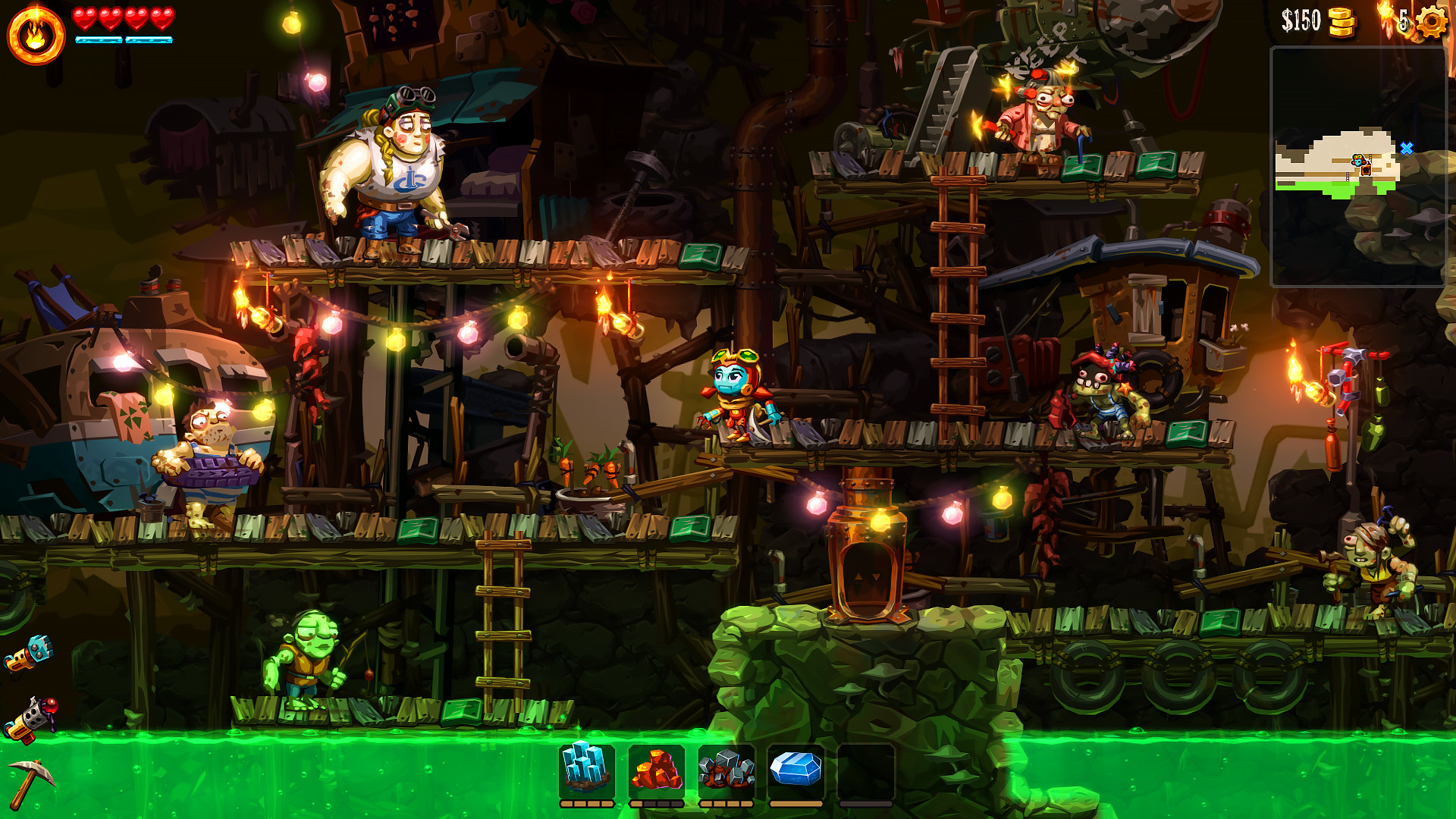 《SteamWorld Dig 2》mac破解版 -蒸汽世界2横版动作与沙盘混搭玩法-尚艺博客