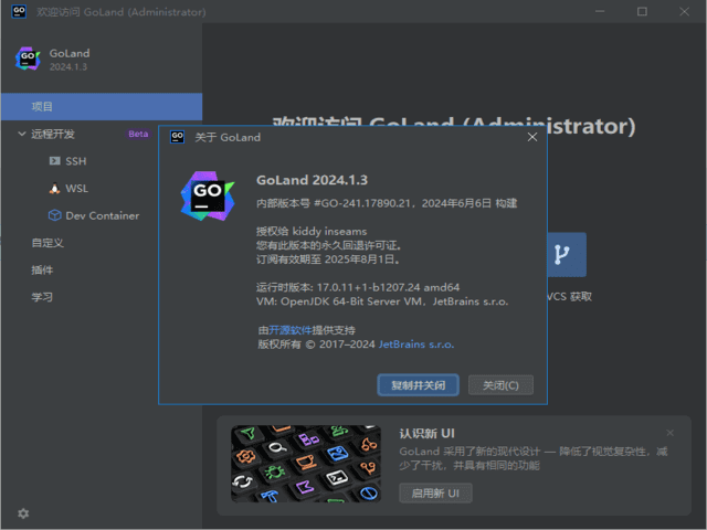 JetBrains GoLand(Go语言集成开发环境) 2024.3.3 直装激活版-尚艺博客