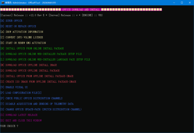 Office(R)Tool(安装激活修复Office的脚本程序) v12.00G 绿色版-尚艺博客