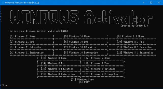 Windows Activator by Goddy(Win11/Win10激活工具) v5.1-尚艺博客