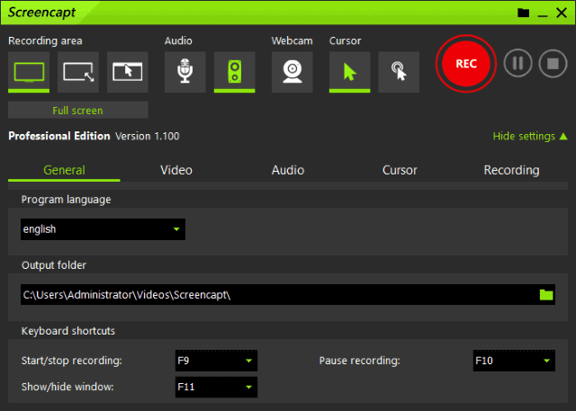 ASCOMP Screencapt Pro(屏幕捕捉录制工具) v2.000 便携版-尚艺博客