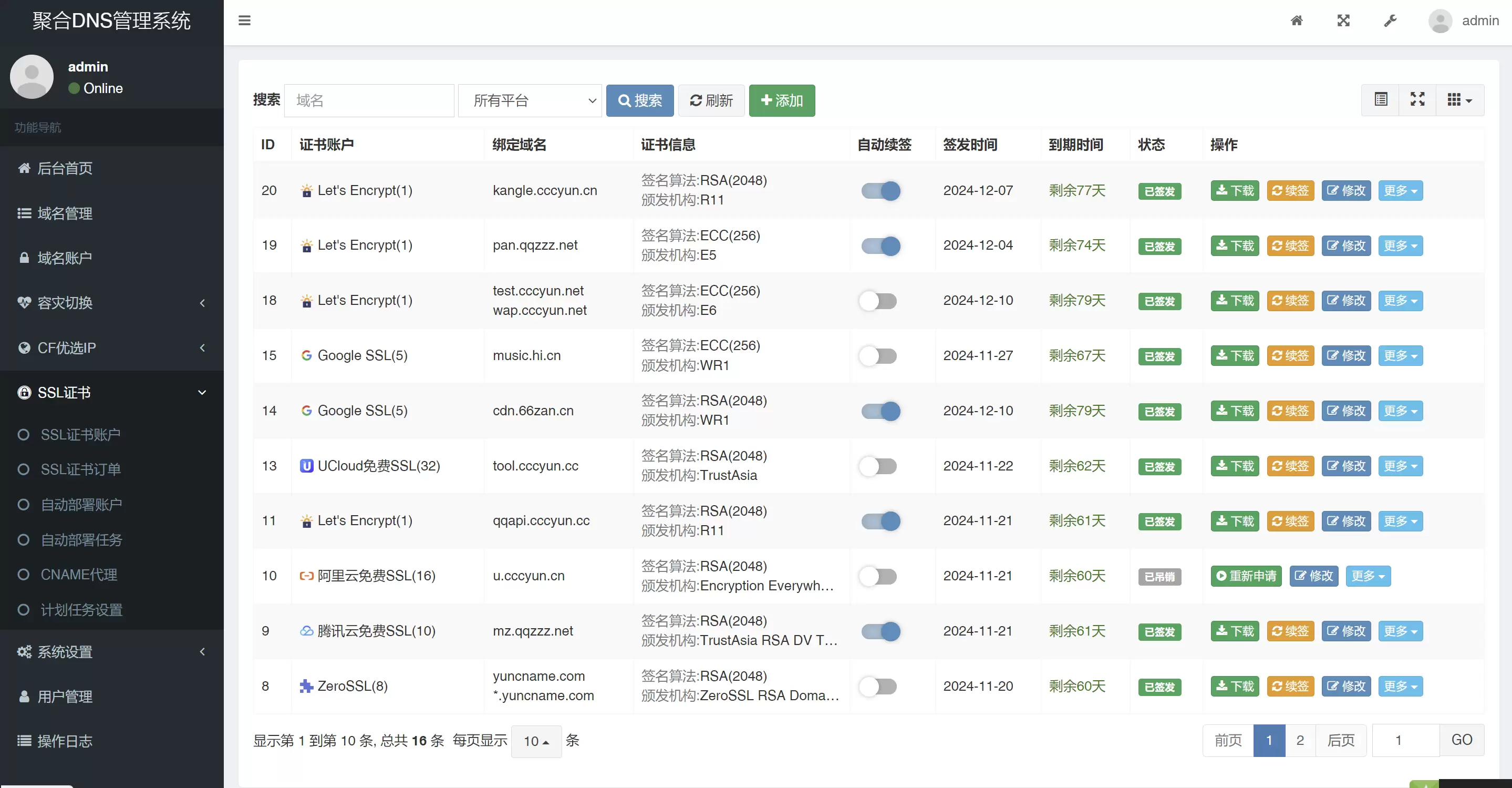 图片[4]-彩虹聚合DNS管理系统源码V2.0.1-新增SSL证书自动申请与部署功能-尚艺博客