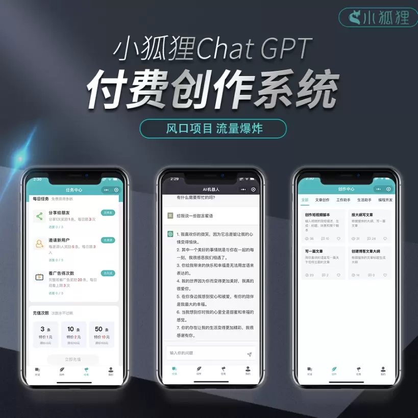 小狐狸ChatGPT付费创作系统_AI万能创作系统源码3.1.2版本-尚艺博客